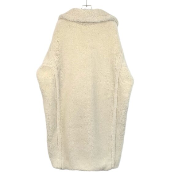 Max Mara Womens Double-Breasted Alpaca Wool Coat Size S Ivory - Picture 2 of 7